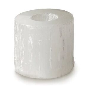 Raw Selenite Crystal White Natural Tealight Candle Holder